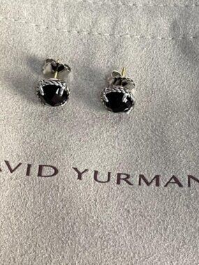 David Yurman Petite Chatelaine? Stud Earrings in Sterling Silver with Black Onyx